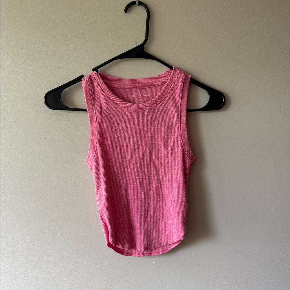 American Eagle Outfitters Pink Sleeveless Crop Tank Top